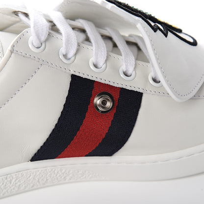 Gucci Calfskin Ayers Crystal Web Womens New Ace Pineapple Sneakers 38 White 9 of 11