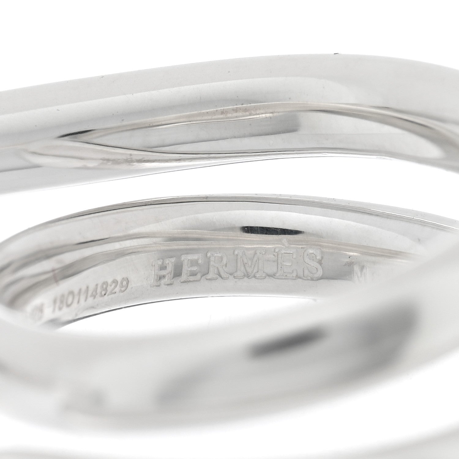 Hermes Sterling Silver MM Vertige Coeur Double Ring 49 4.75 5 of 6