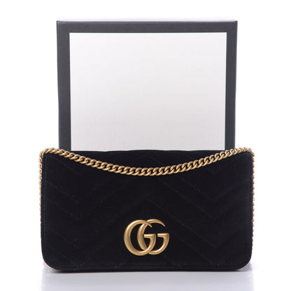 Gucci Velvet Matelasse GG Marmont Mini Bag Black 10 of 10