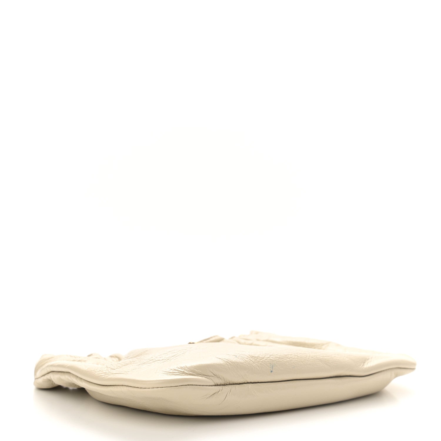 Saint Laurent Calfskin Pac Pac Ruched Hobo Winter White 4 of 11