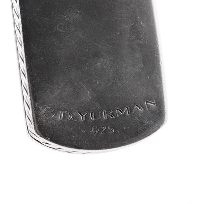 David Yurman Sterling Silver Black Onyx Dog Tag Necklace 5 of 6