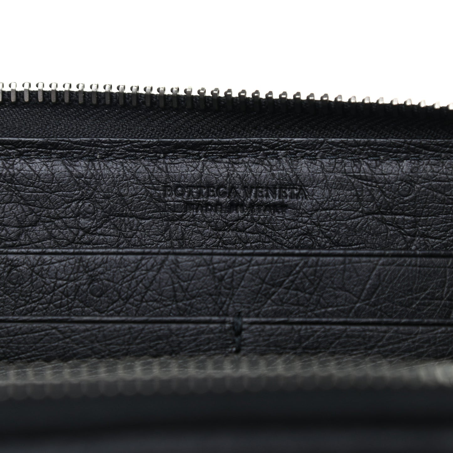 Ostrich Zip Around Wallet Black