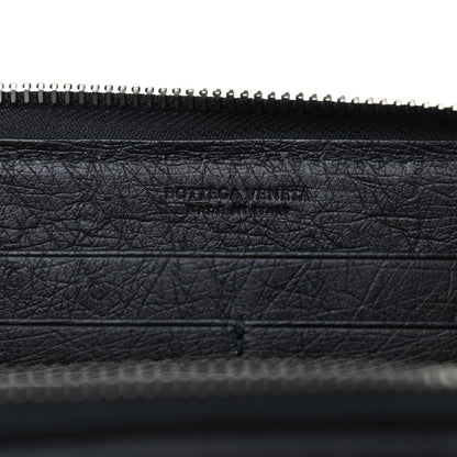 Bottega Veneta Ostrich Zip Around Wallet Black 6 of 8