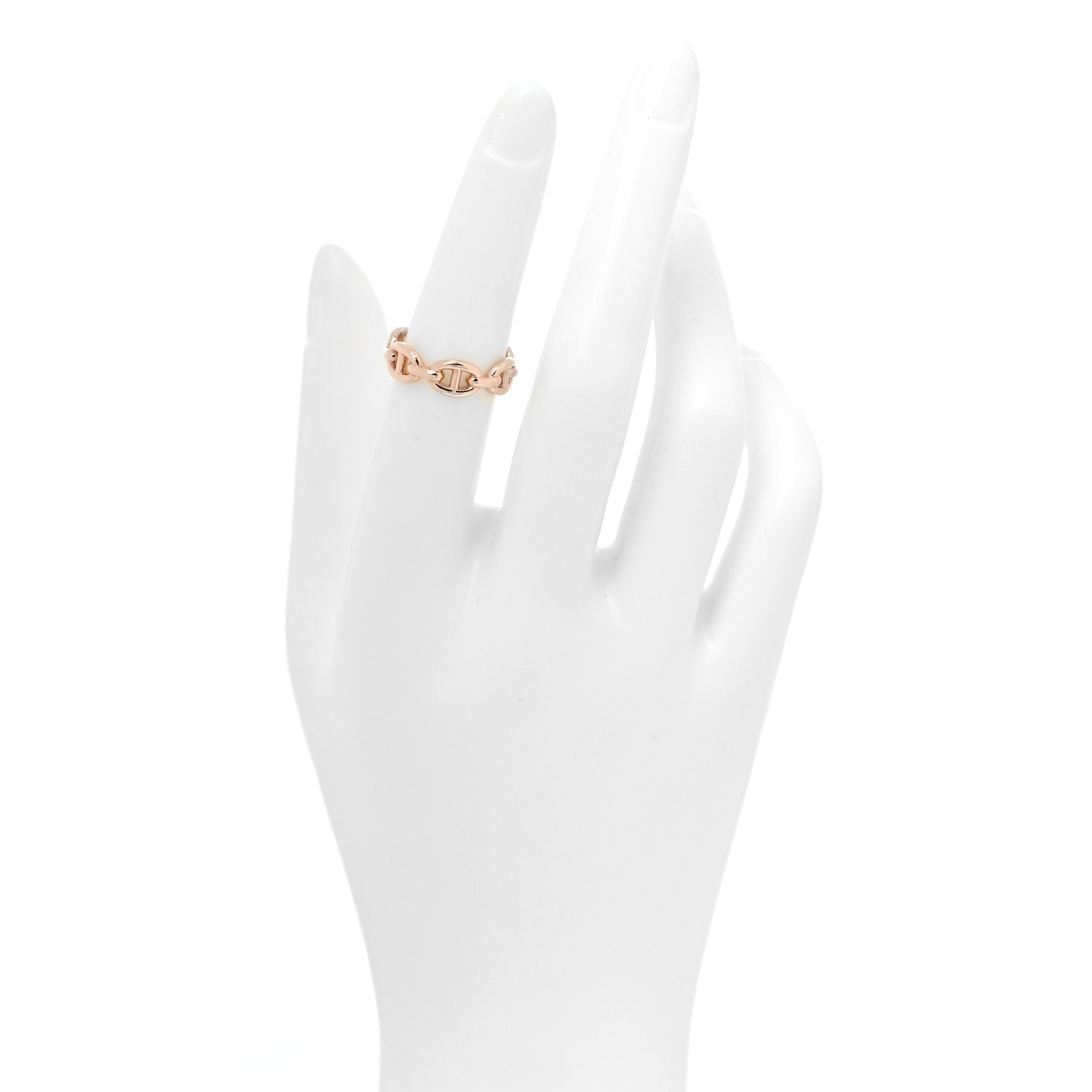 Hermes 18K Rose Gold PM Chaine D'Ancre Enchainee Ring 52 6 2 of 6