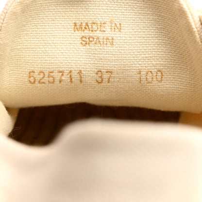 Gucci Canvas Logo Lace-Up Platform Espadrilles 37 Greggio Grege 7 of 8