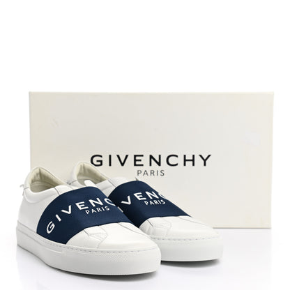 Givenchy Calfskin Band Logo Mens Urban Street Sneakers 41 White Navy 10 of 10