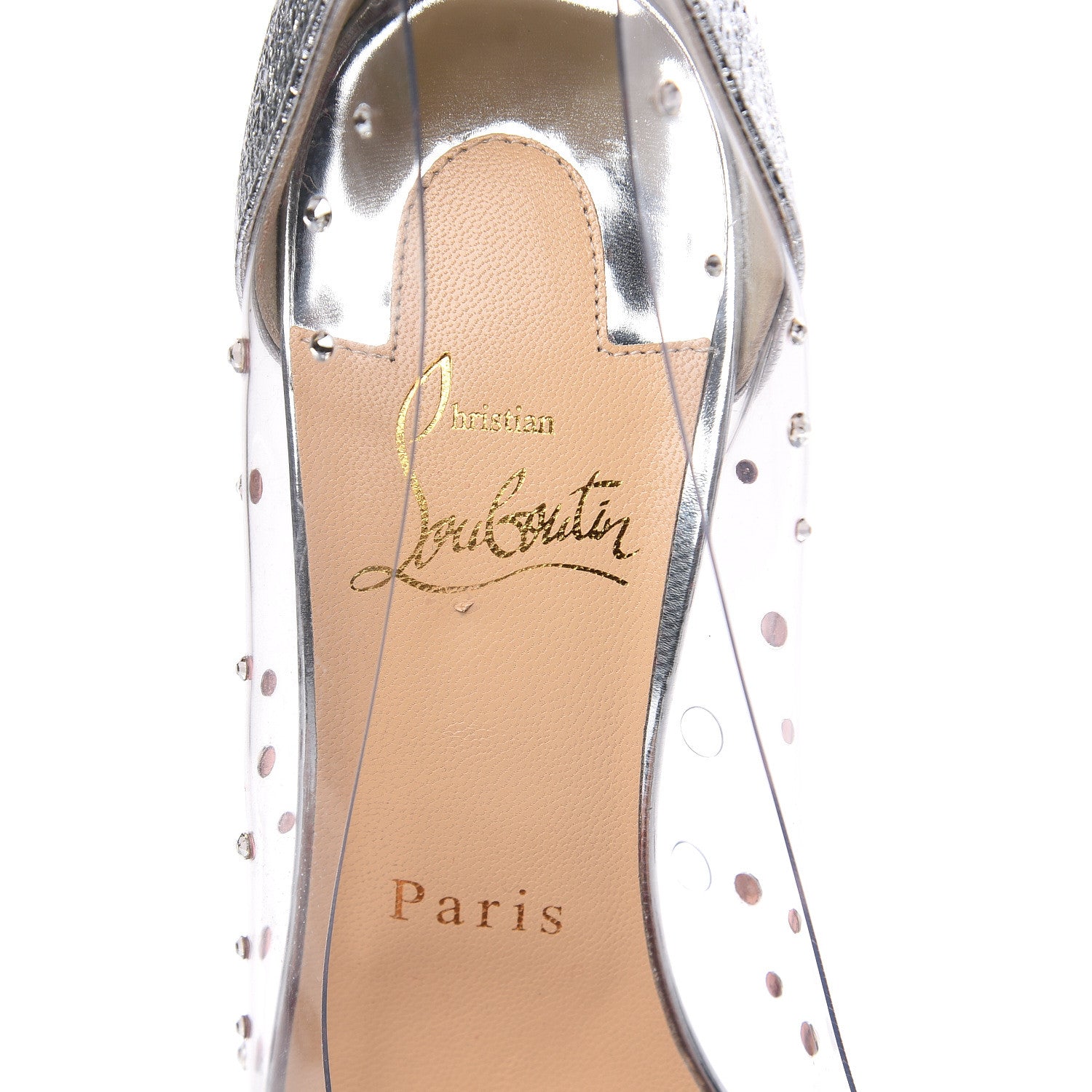 Christian Louboutin PVC Specchio Degrastrass 100 Pumps 36.5 Silver 7 of 7