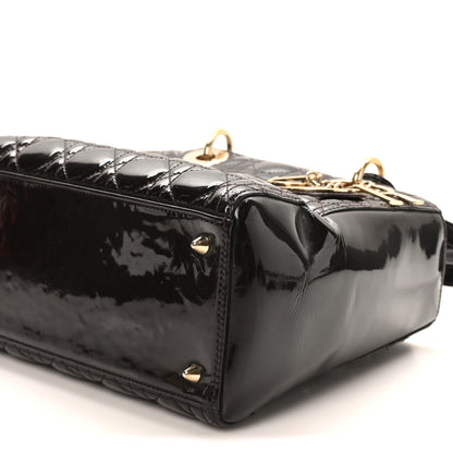 Christian Dior Patent Cannage Medium Lady Dior Dark Brown 10 of 11