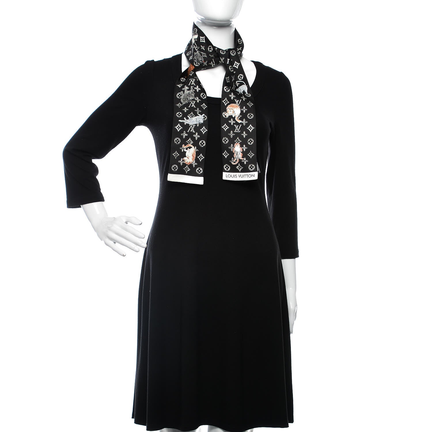 Louis Vuitton Silk Catogram Classic Bandeau Black 2 of 5