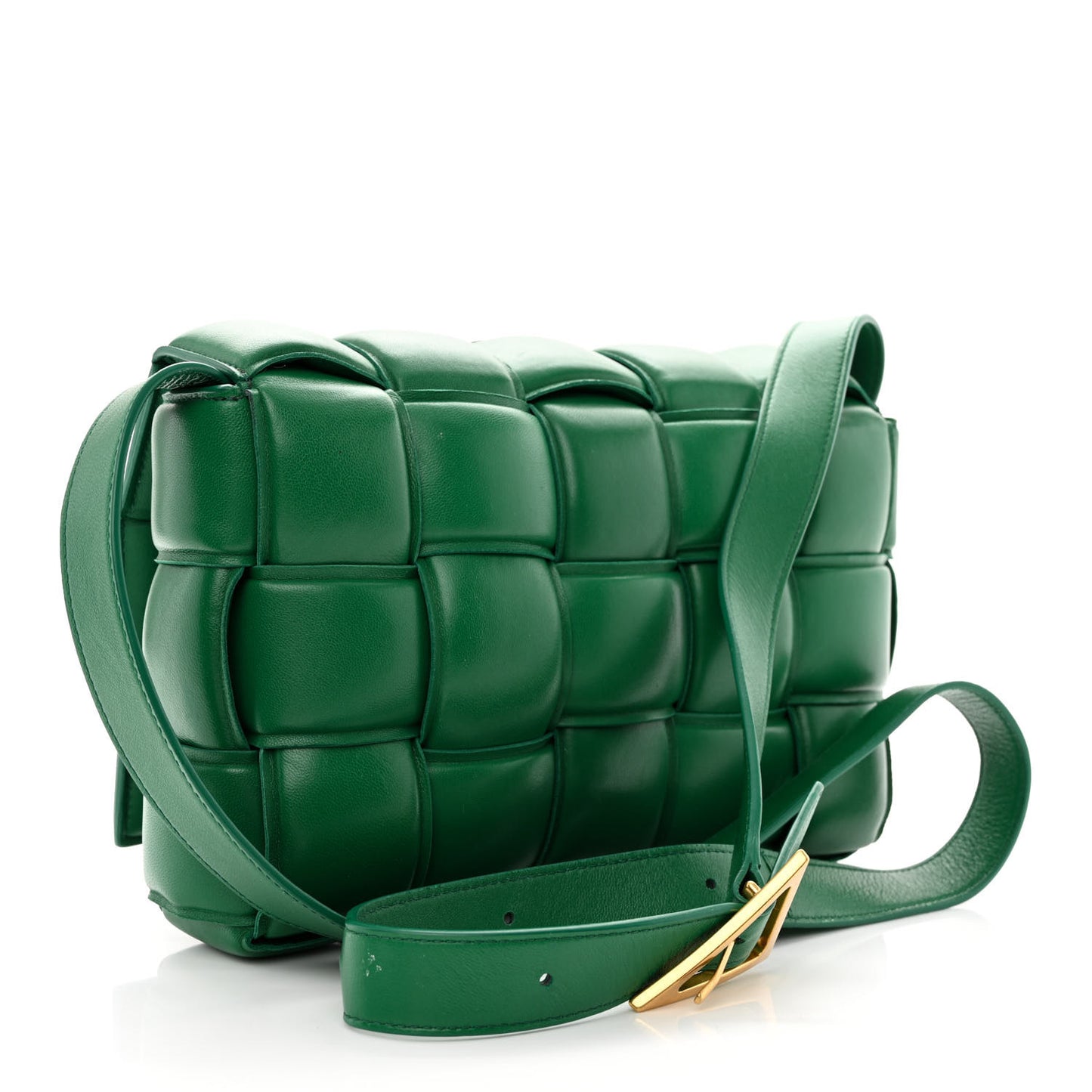 Nappa Maxi Intreccio Padded Cassette Crossbody Bag Racing Green