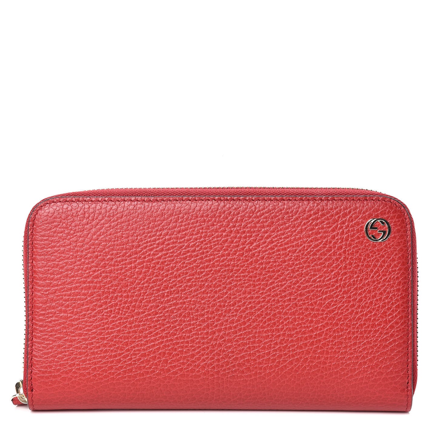 Dollar Calfskin GG Zip Around Wallet Red