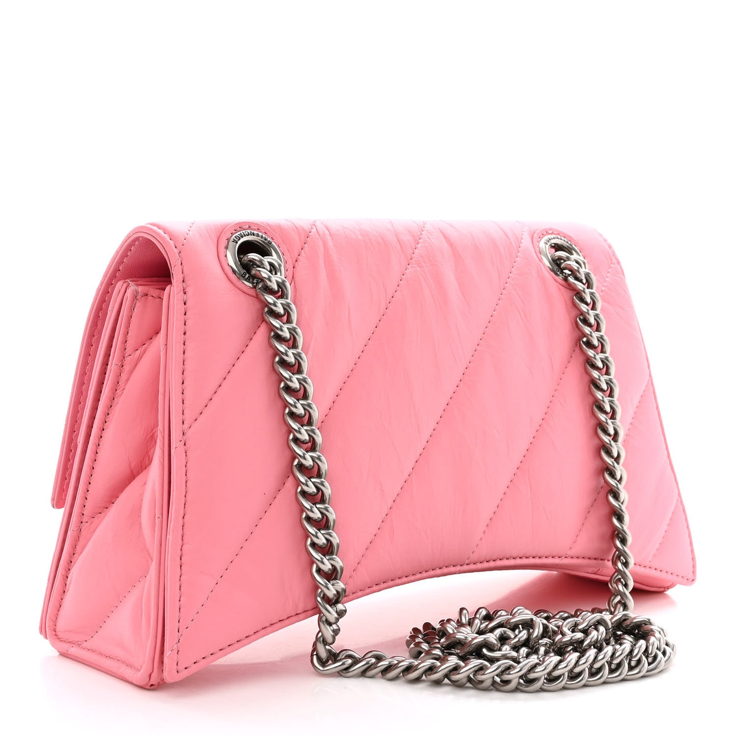Crushed Calfskin Quilted Small Crush Chain Bag Sweet Pink
