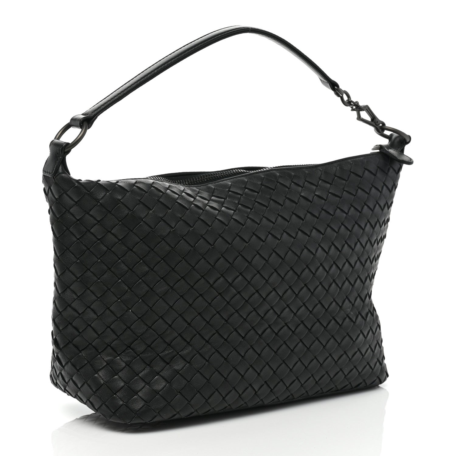 Bottega Veneta Nappa Intrecciato Small Shoulder Bag Black 3 of 8