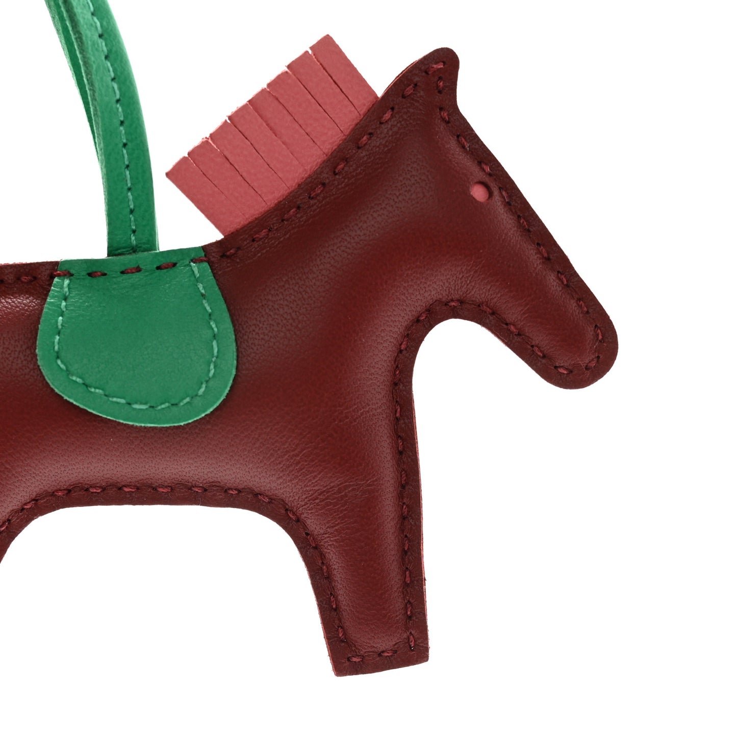 Milo Lambskin Grigri Rodeo Horse Bag Charm PM Rouge H Rose Indien Menthe