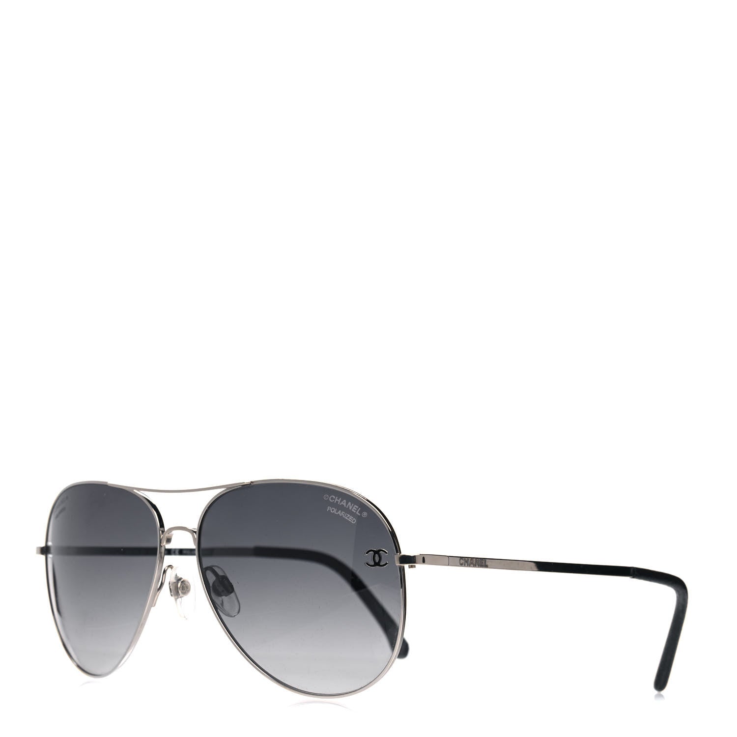 Chanel Aviator CC Sunglasses 4189-T-Q Silver 1 of 4