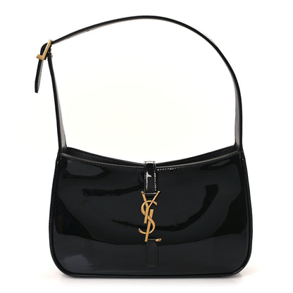 Saint Laurent Patent Le 5 A 7 Hobo Black 1 of 9