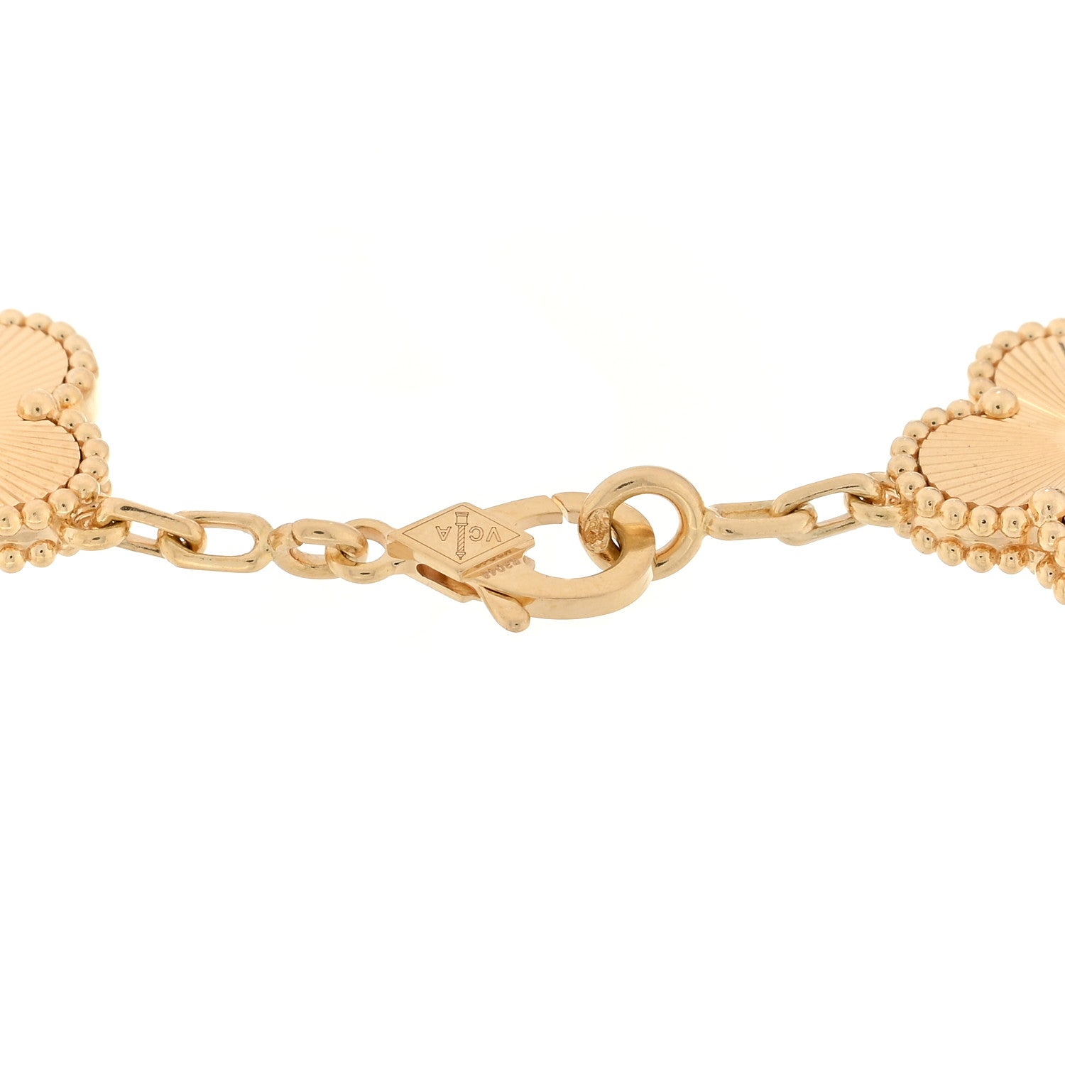 Van Cleef & Arpels 18K Yellow Gold 5 Motifs Guilloche Vintage Alhambra Bracelet 3 of 3
