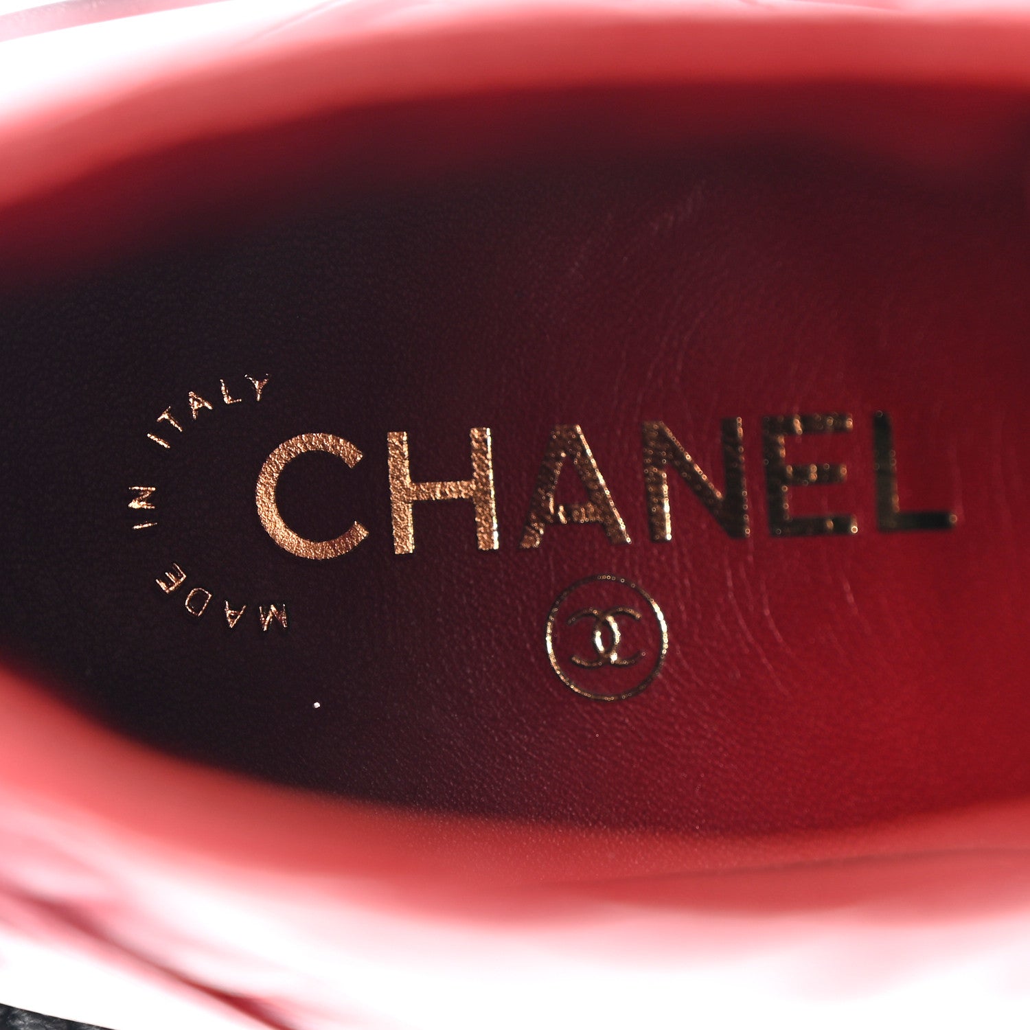 Chanel Shiny Lambskin Quilted Lace Up Combat Boots 40.5 Red 7 of 12