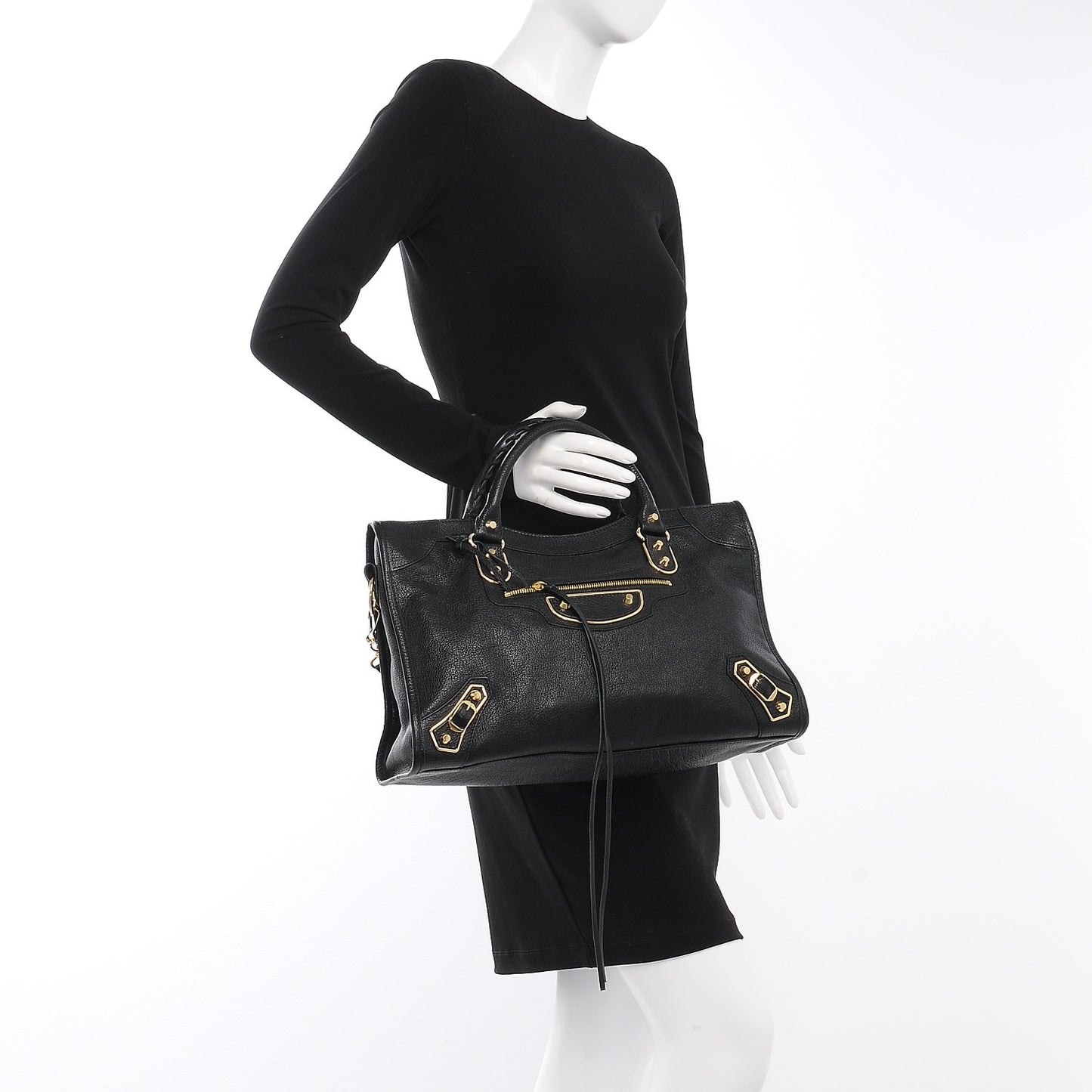 Chevre Gold Metallic Edge Hardware City Black