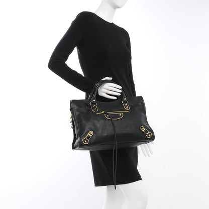 Balenciaga Chevre Gold Metallic Edge Hardware City Black 3 of 8