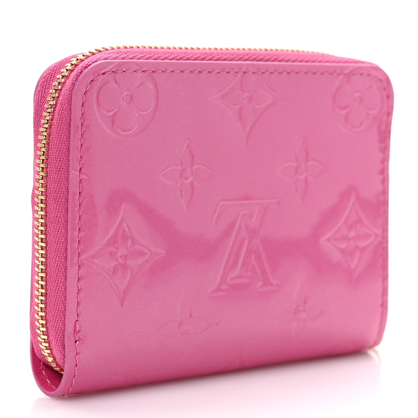 Vernis Enamel Heart Zippy Coin Purse Neon Pink