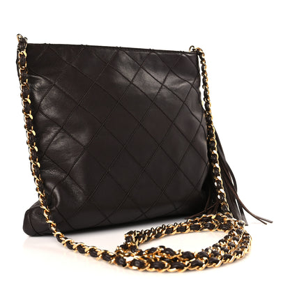Chanel Lambskin Quilted Tassel Shoulder Bag Brown 2 of 9