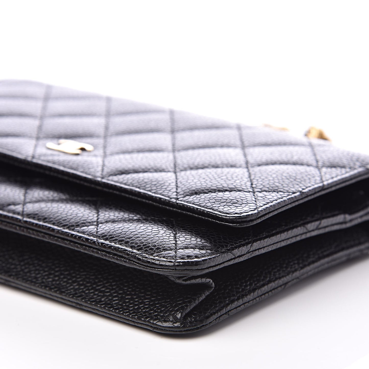 Caviar Quilted Wallet On Chain WOC Black