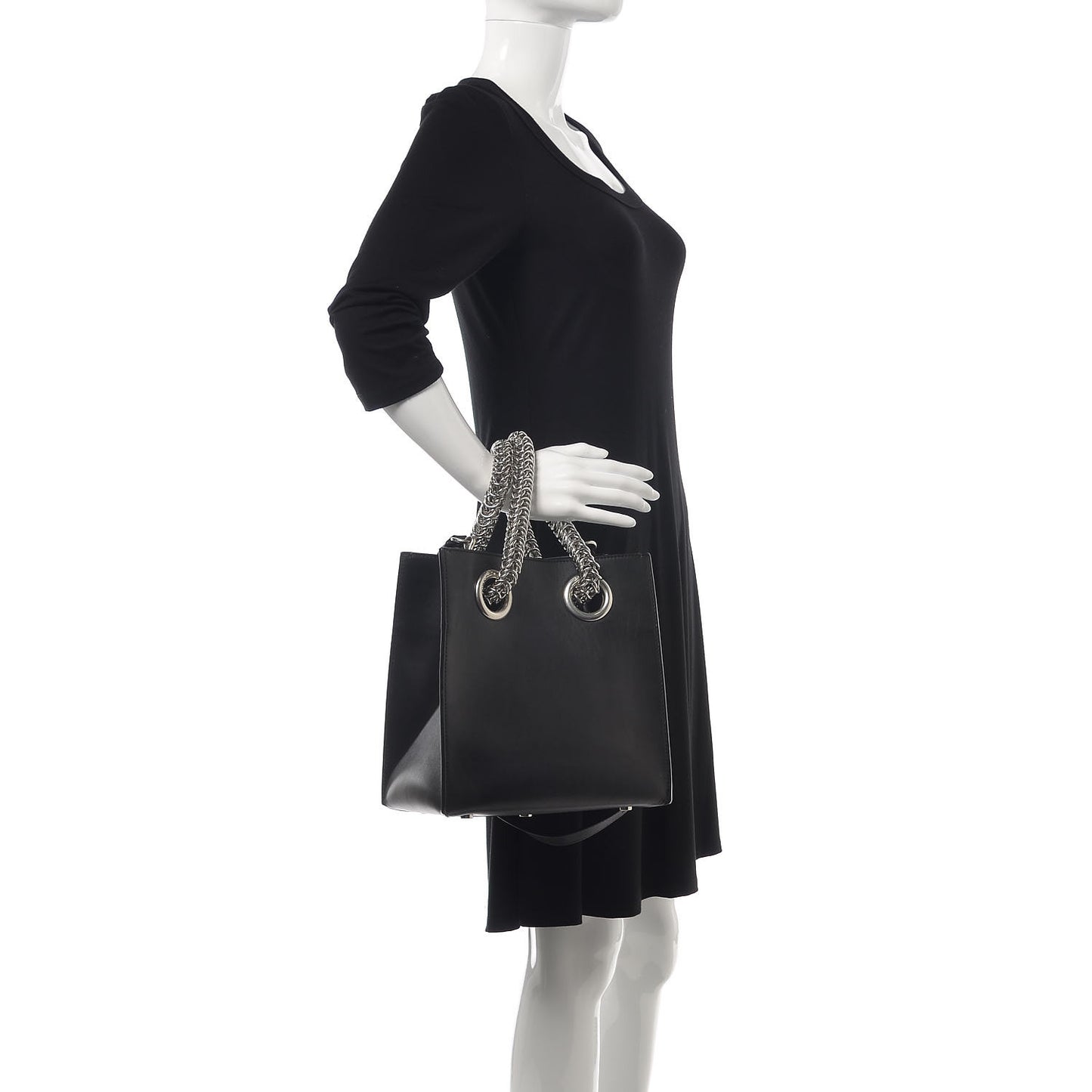 Smooth Calfskin Genesis Box Chain Bag Black