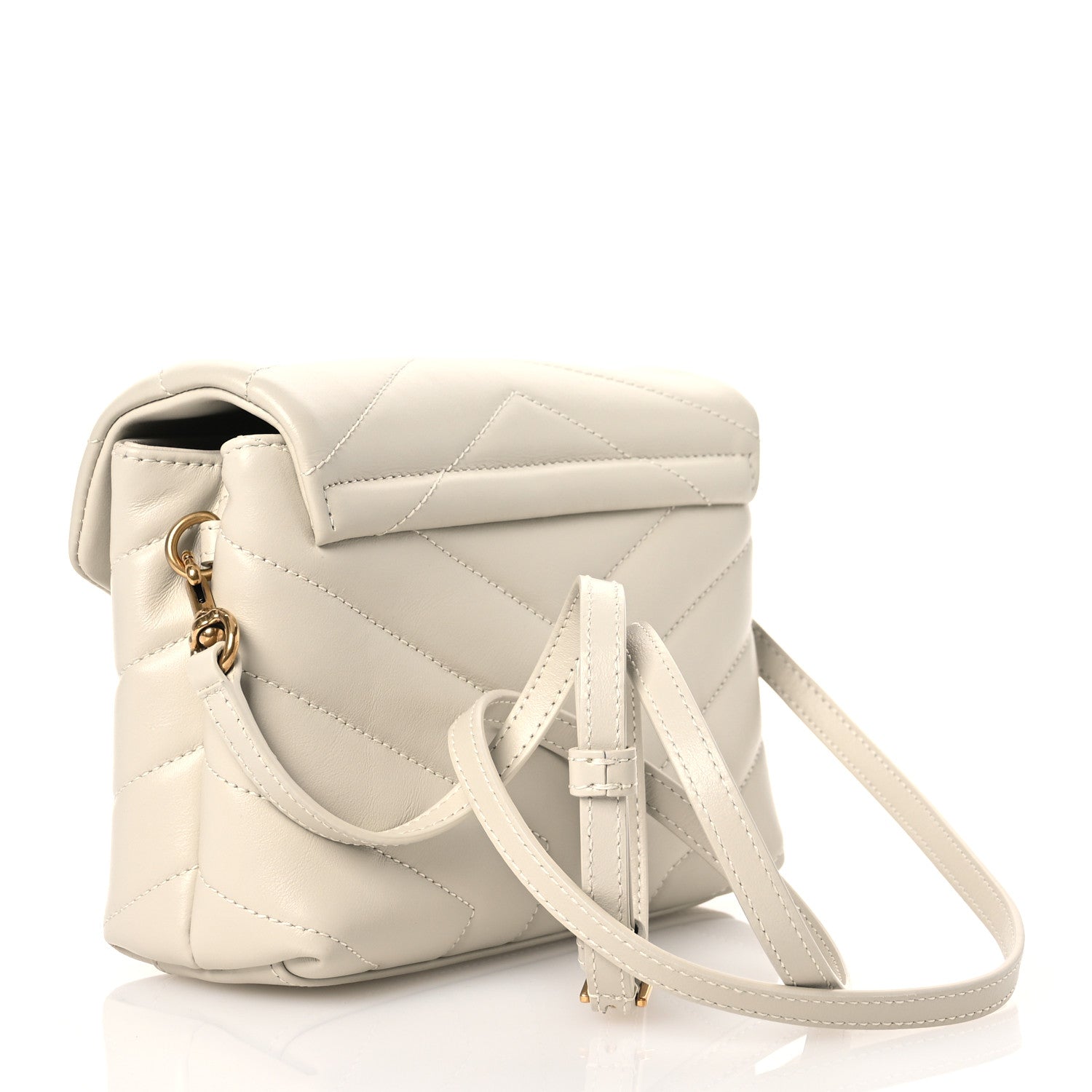 Saint Laurent Calfskin Y Quilted Monogram Toy Loulou Crossbody Bag Blanc Vintage 3 of 13