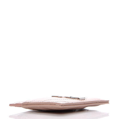 Saint Laurent Grain De Poudre Matelasse Chevron Monogram Credit Card Case Pale Pink 4 of 7