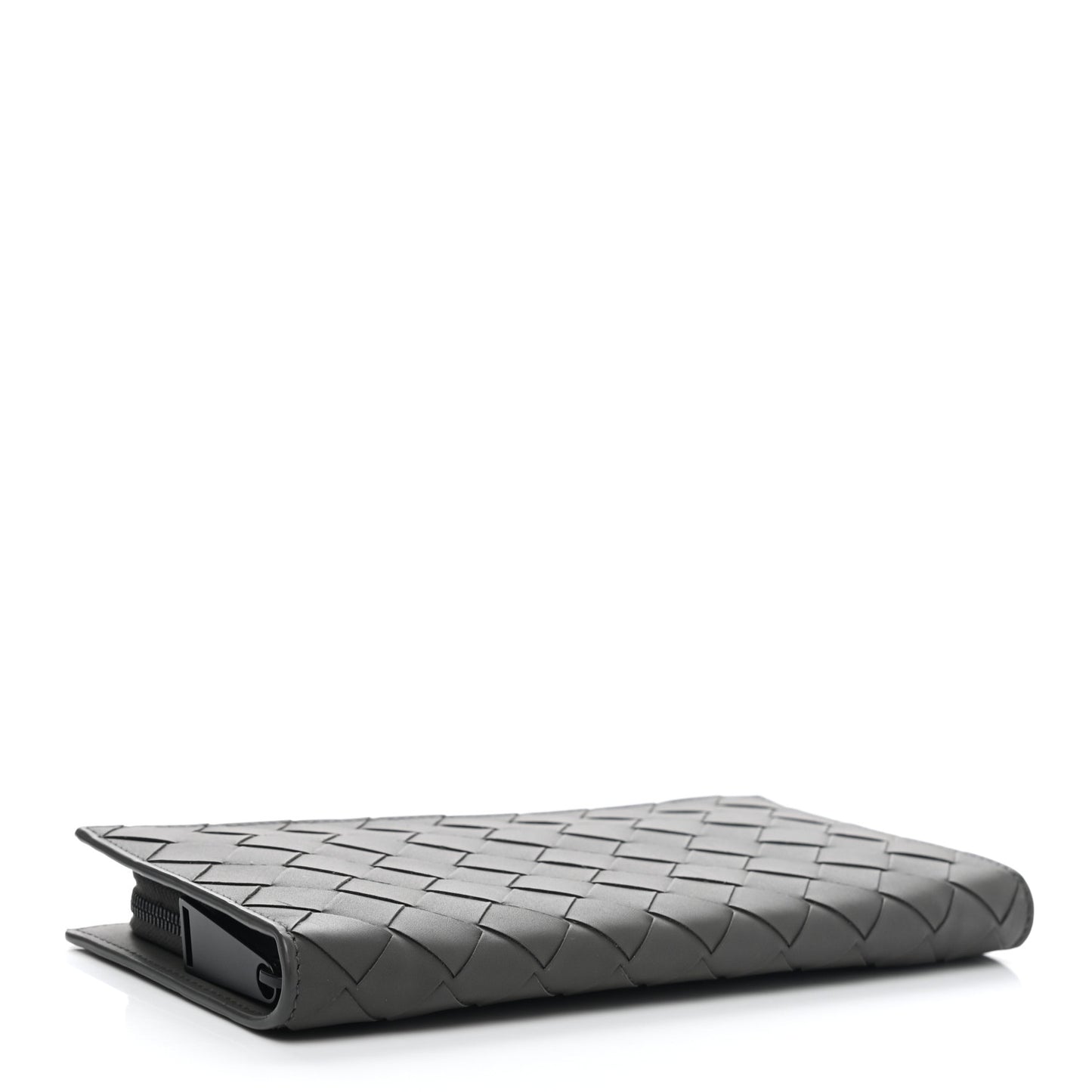 Nappa Intrecciato Zip Around Wallet Grey