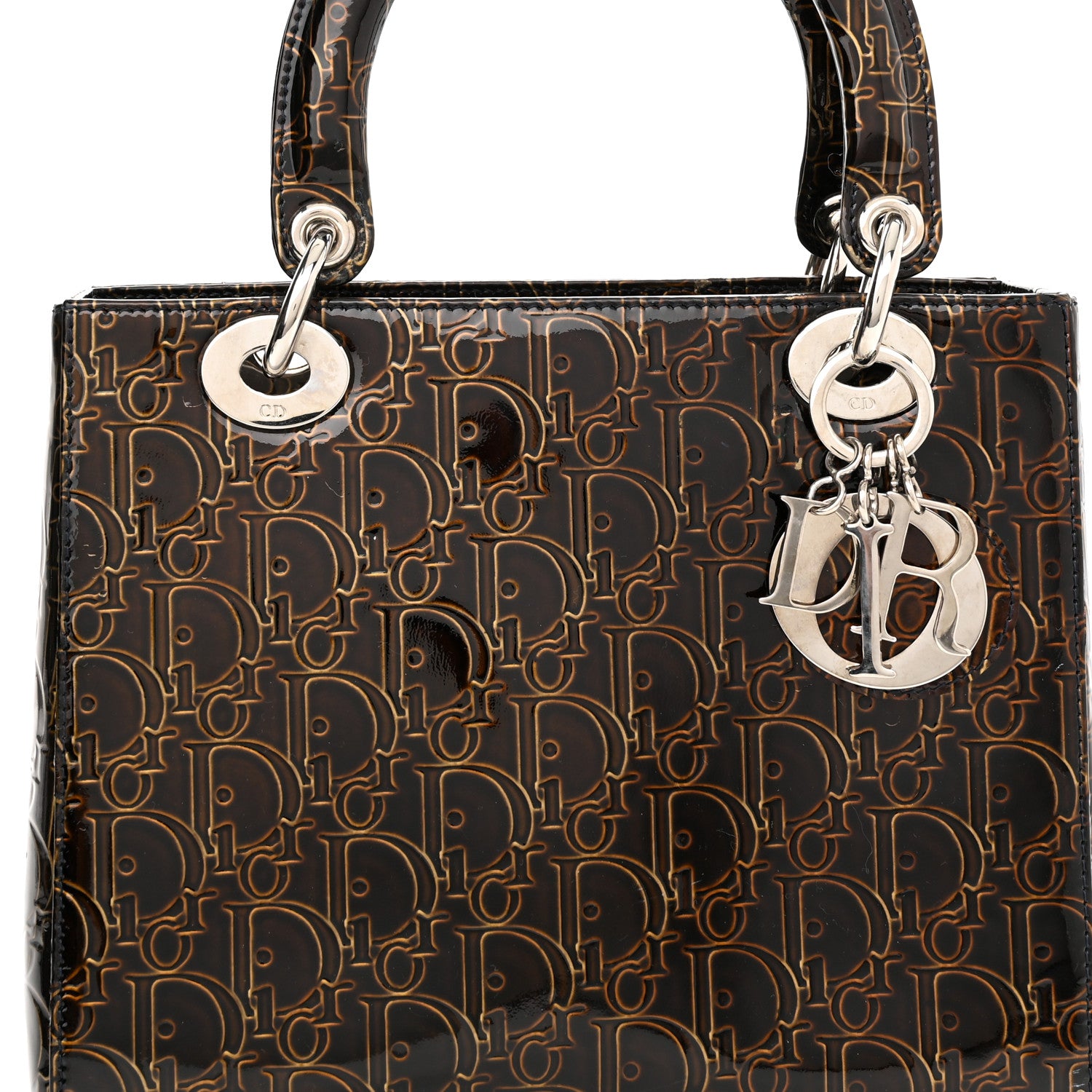 Christian Dior Patent Ultimate Medium Lady Dior Brown 8 of 10