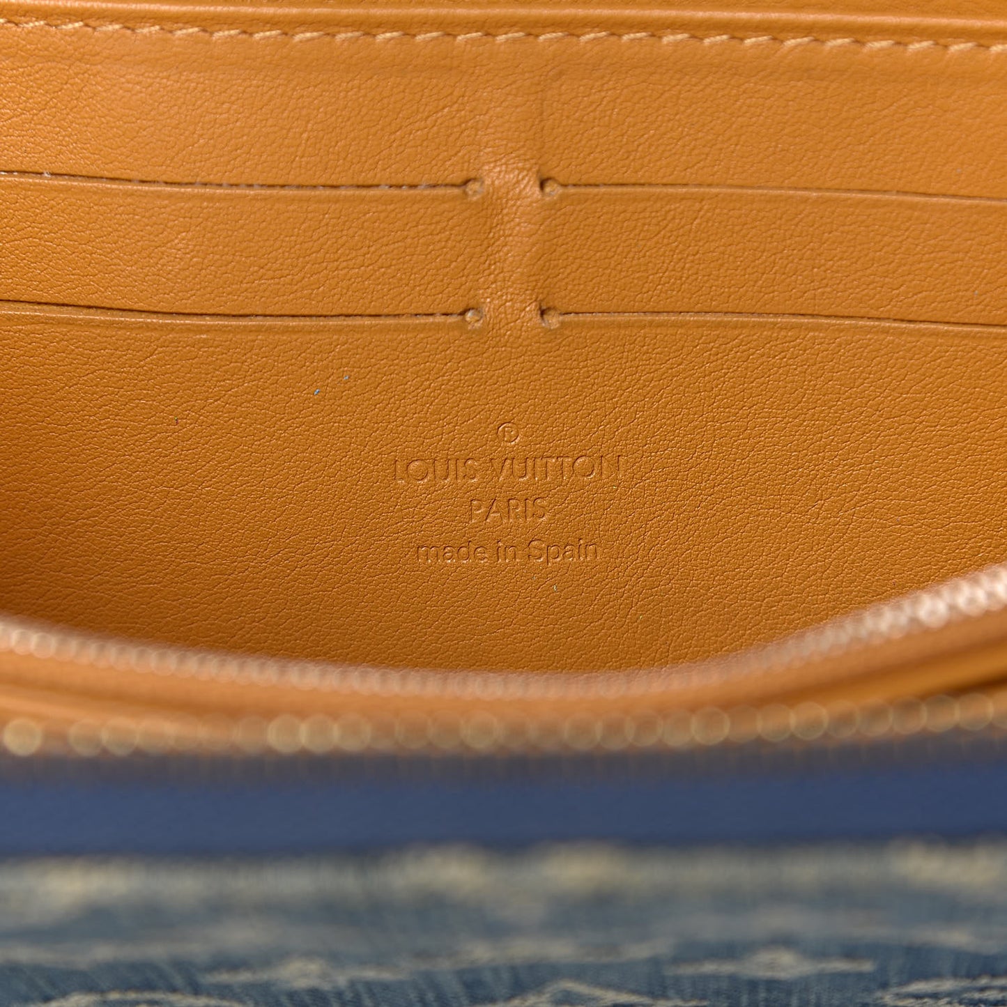 Monogram Denim Zippy Wallet Blue