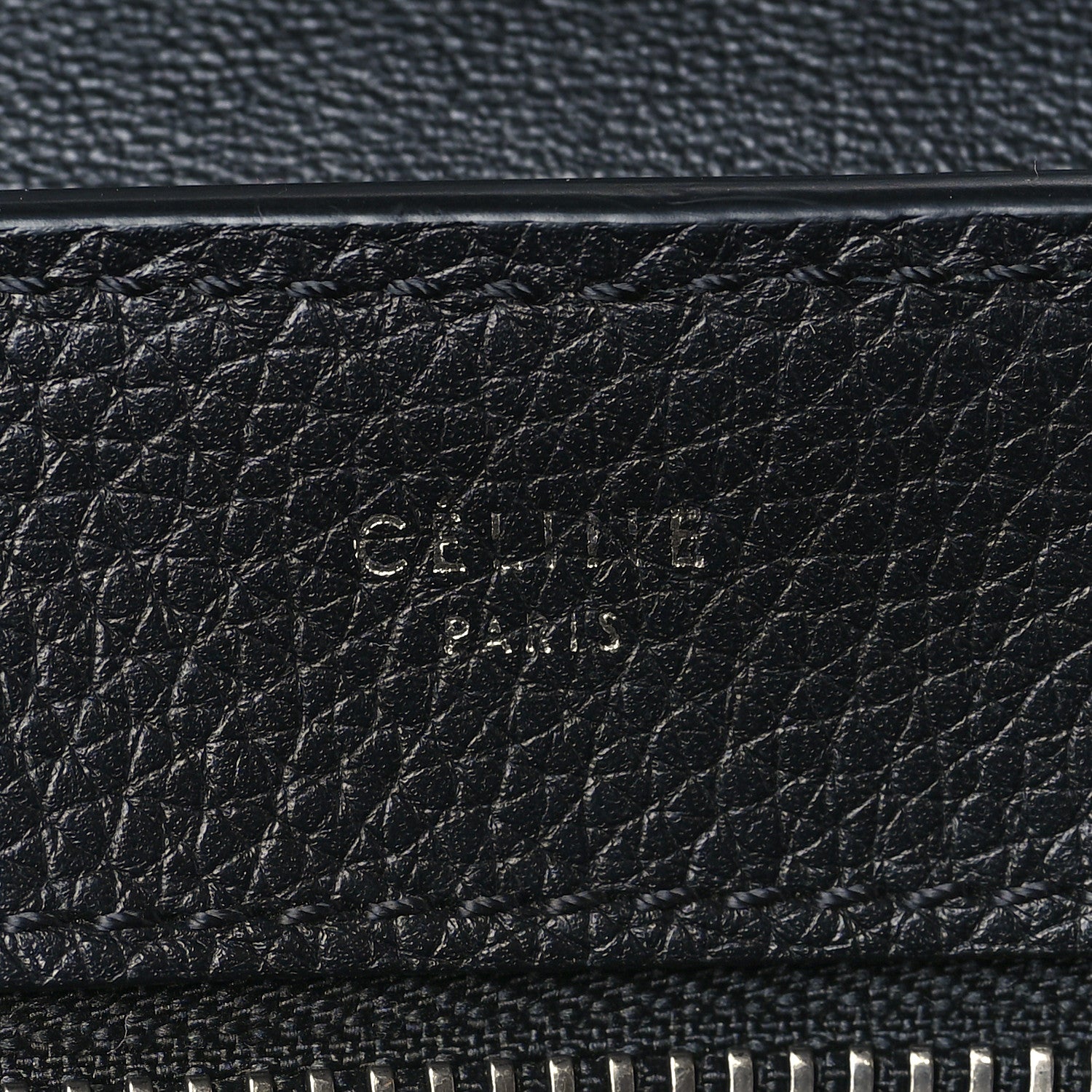 Celine Drummed Calfskin Suede Small Trapeze Black 5 of 8