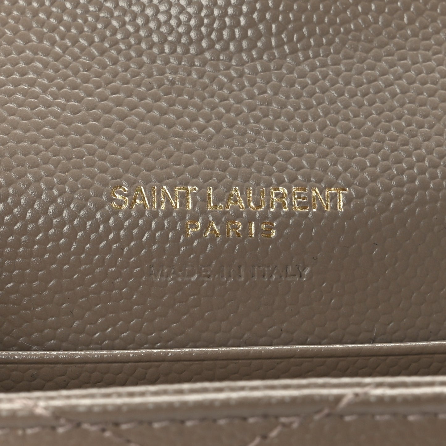 Grain De Poudre Matelasse Chevron Small Monogram Envelope Wallet Dark Beige