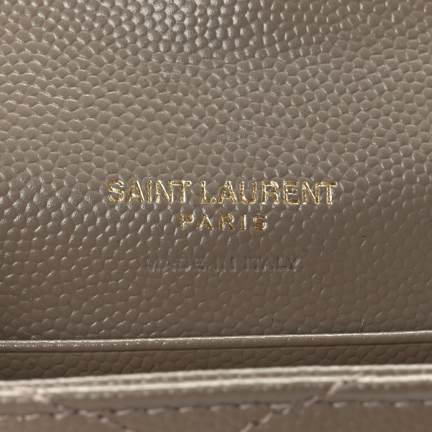 Saint Laurent Grain De Poudre Matelasse Chevron Small Monogram Envelope Wallet Dark Beige 7 of 7