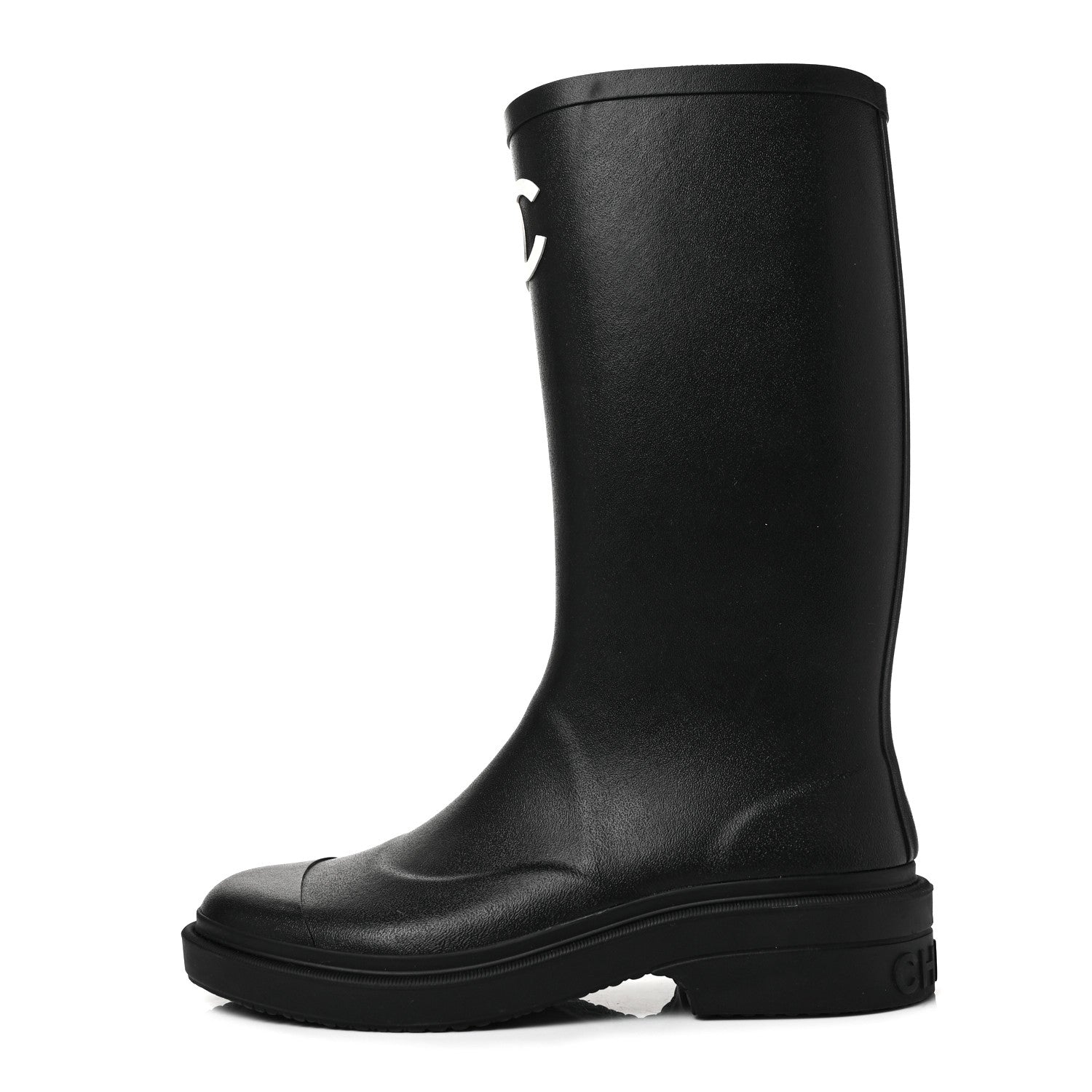 Chanel Caoutchouk CC High Boots 37 Black 1 of 7
