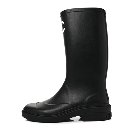 Chanel Caoutchouk CC High Boots 37 Black 1 of 7