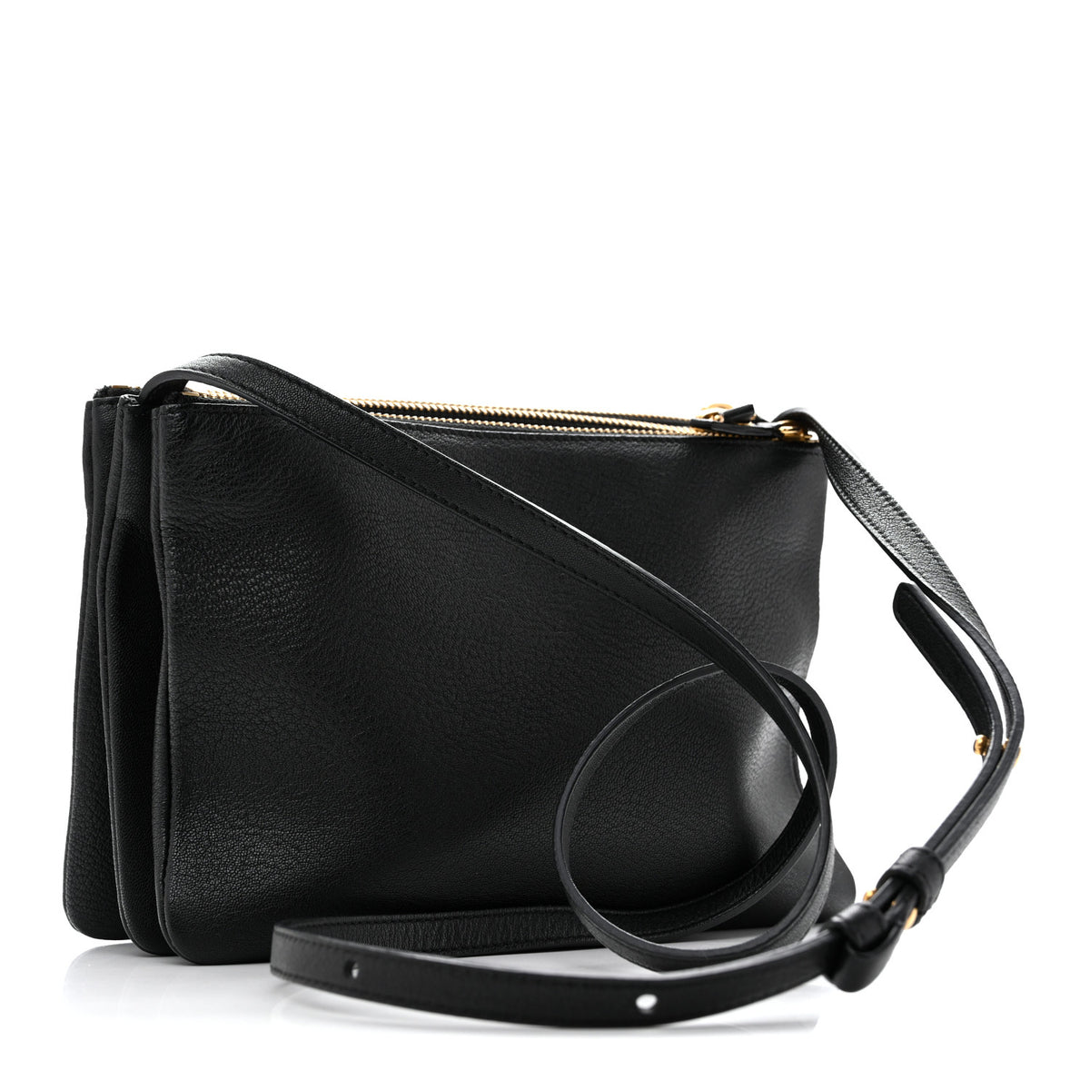 Celine Lambskin Small Trio Crossbody Bag Black 3 of 14