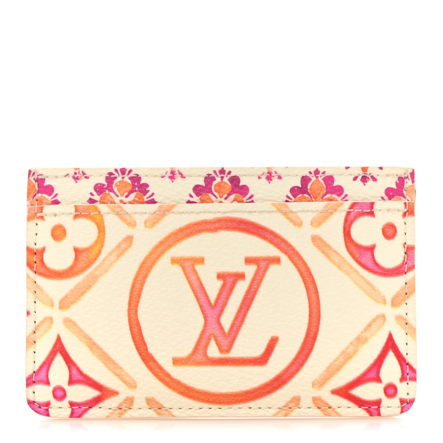 Louis Vuitton Monogram Tiles By The Pool Card Holder Coral 1 of 8