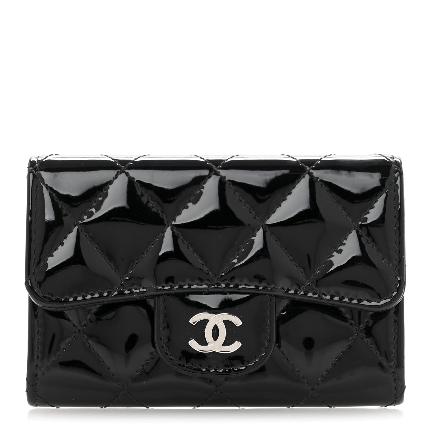 Chanel Patent Quilted Flap Card Holder Black 1 of 11