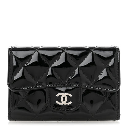 Chanel Patent Quilted Flap Card Holder Black 1 of 11