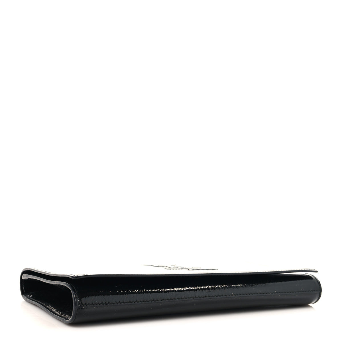 Textured Patent Monogram Large Belle De Jour Clutch Black