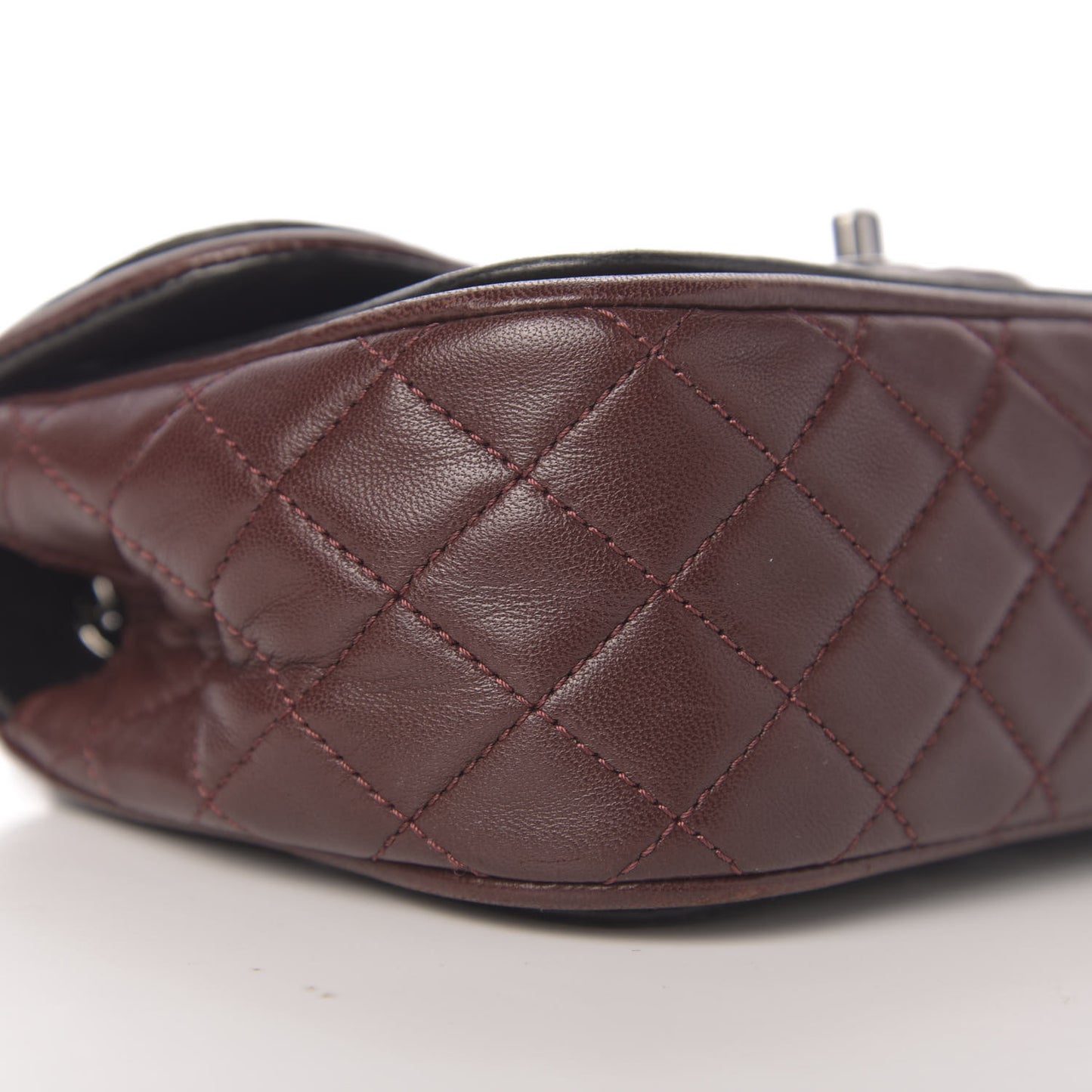 Lambskin Classic Twist Mini Rectangular Flap Black Burgundy