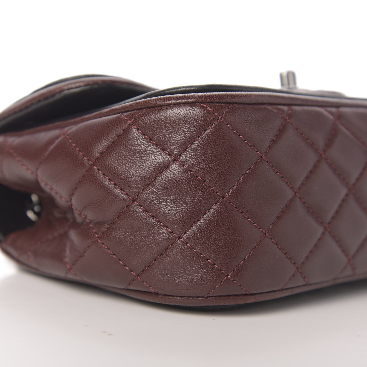 Chanel Lambskin Classic Twist Mini Rectangular Flap Black Burgundy 8 of 10