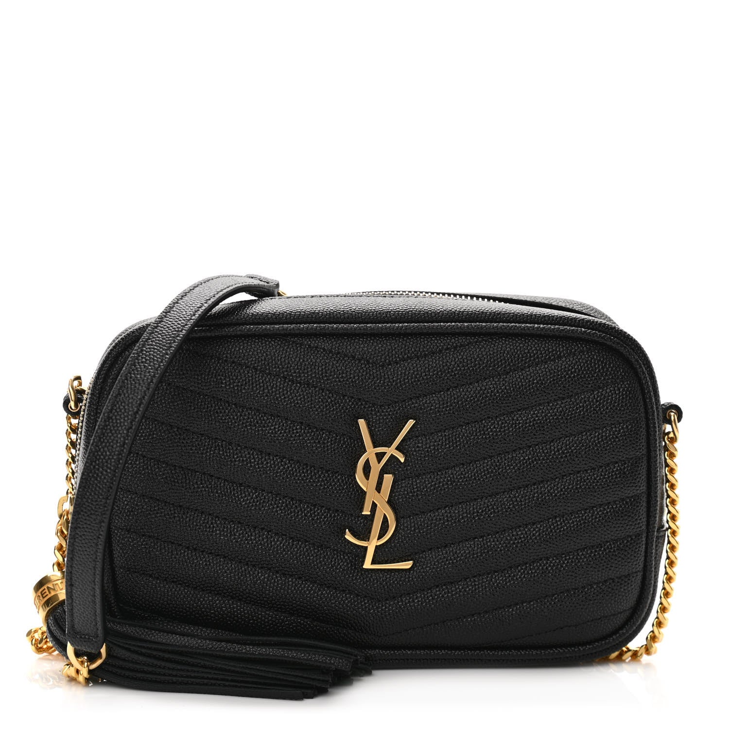 Saint Laurent Grain De Poudre Matelasse Monogram Mini Lou Camera Bag Black 1 of 9