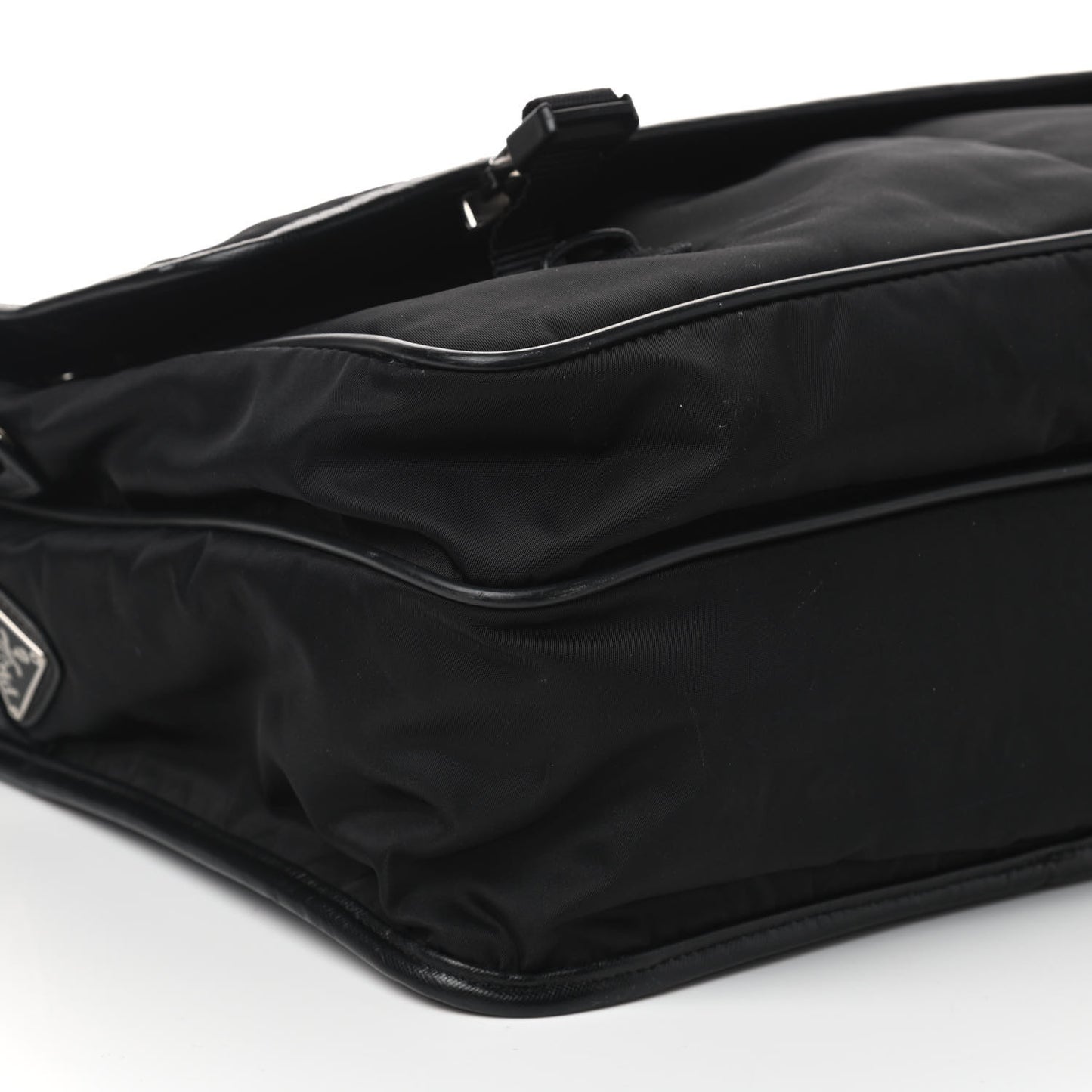 Tessuto Nylon Saffiano Logo Messenger Bag Black