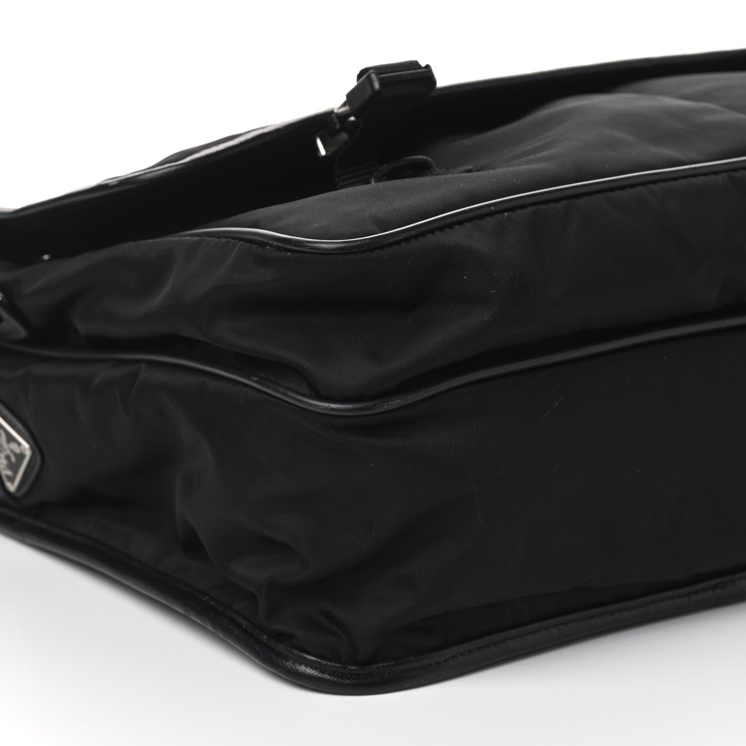 Prada Tessuto Nylon Saffiano Logo Messenger Bag Black 7 of 8