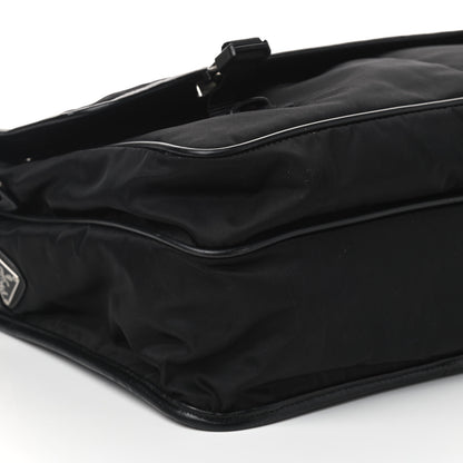 Prada Tessuto Nylon Saffiano Logo Messenger Bag Black 7 of 8