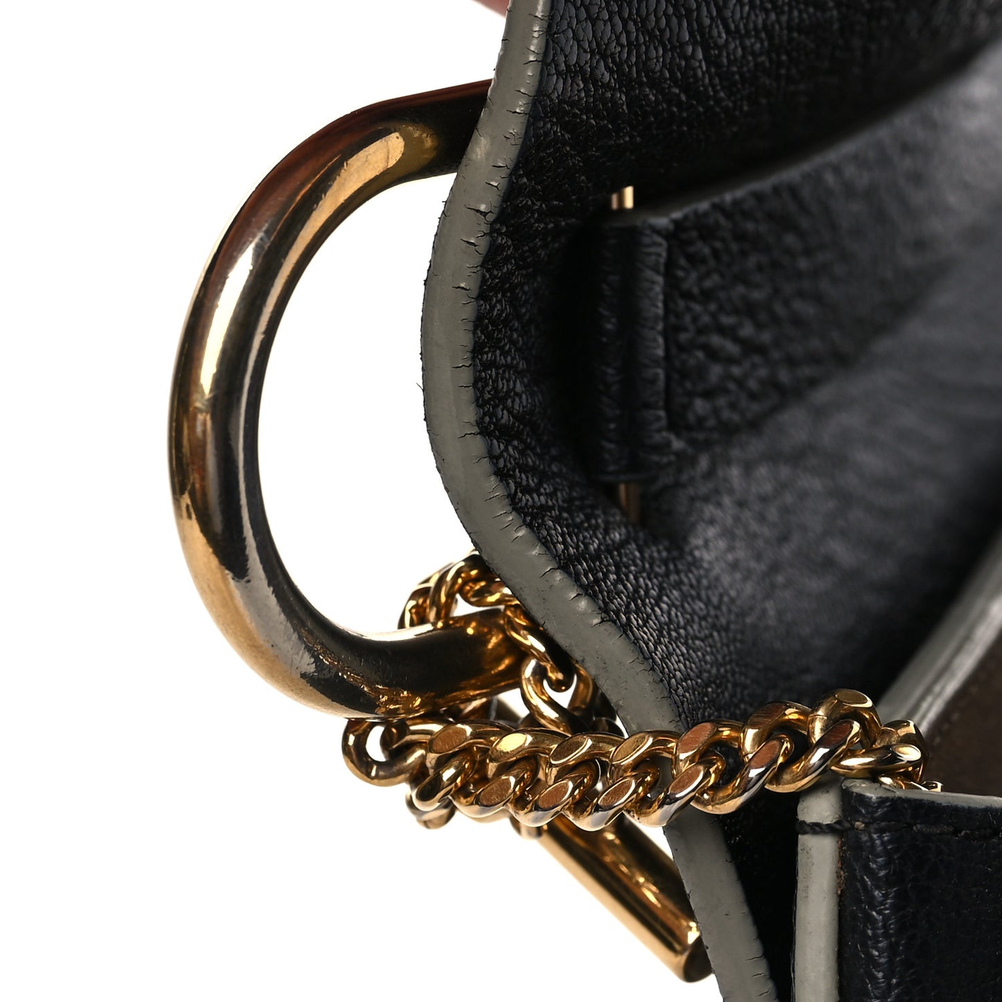 Grained Lambskin Drew Shoulder Bag Black